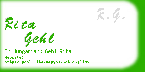 rita gehl business card